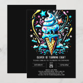 Bohemian Boys Modern Boy Ice Cream Verjaardag Kaart (Voorkant / Achterkant)