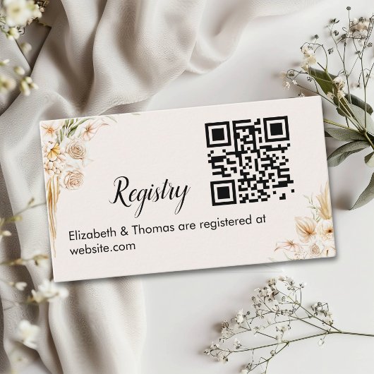 Bohemian Bridal Shower with Beige and Yellow Bloom Informatiekaartje