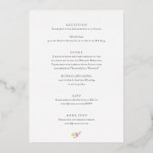 Bohemian Bright Pink Floral Front and Back Wedding Folie Uitnodiging (Achterkant)