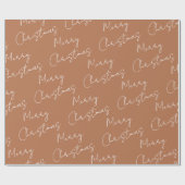 Bohemian Brown Vrolijk Kerstfeest Cadeaupapier (Vlak)