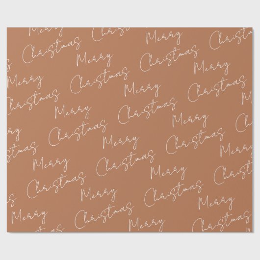 Bohemian Brown Vrolijk Kerstfeest Cadeaupapier (Vlak)