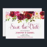 Bohemian Burgundy Marsala Floral Save the Date<br><div class="desc">Bohemian Burgundy Marsala Floral Save the Date Card. Bohemiene Bourgogne, marsala, roze waterverf rozen, botanische florale arrangement bruiloft met groene bladeren op witte achtergrond. Eigenschap een elegante handgeschreven typografie "sparen de Datum"ontwerp. Ideale keuze voor herfst- of winterbruiloften. #3335Als je hulp of overeenkomende objecten nodig hebt, kun je contact met me...</div>