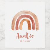 Bohemian Burnt Oranje Rainbow Auntie Wijn Etiket (Enkel label)