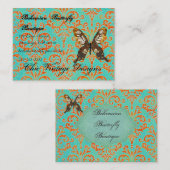 Bohemian Butterfly Boutique Turqoise & Oranje Dama Visitekaartje (Voorkant / Achterkant)