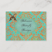 Bohemian Butterfly Boutique Turqoise & Oranje Dama Visitekaartje (Achterkant)