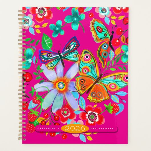 Bohemian Butterfly Floral 2026 Day Planner (Voorkant)