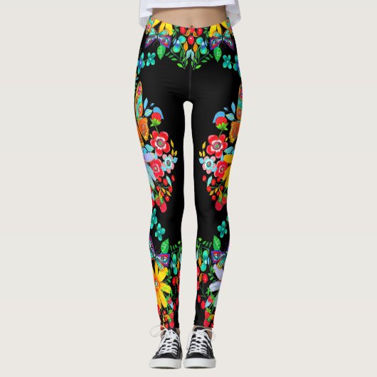Bohemian Butterfly Floral Leggings (Voorkant)