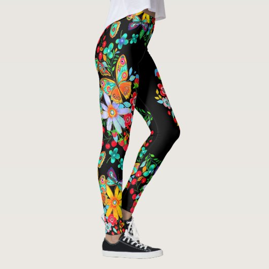 Bohemian Butterfly Floral Leggings (Rechts)