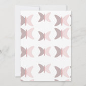 Bohemian Butterfly Pastel Pink Birthday Uitnodigin Kaart (Achterkant)