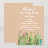 Bohemian Cactus Arizona Earth Tone Waterverf Kaart (Voorkant / Achterkant)