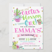 Bohemian Cactus Blossom Eén eerste verjaardag Kaart (Voorkant)