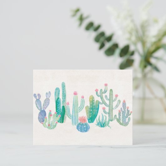 Bohemian Cactus Briefkaart (Staand voorkant)