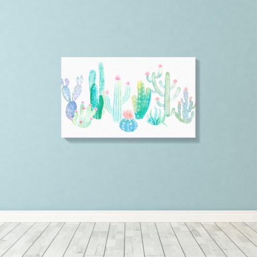 Bohemian Cactus Canvas Afdruk (Insitu (Houten vloer))