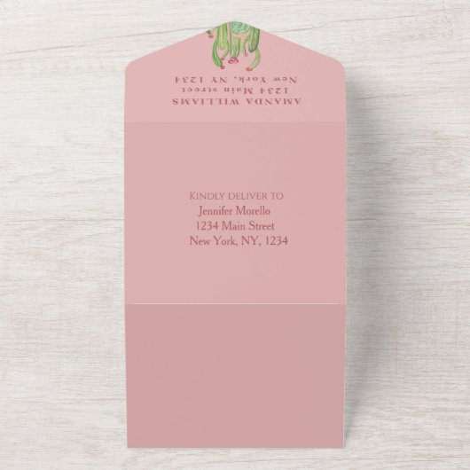 Bohemian Cactus Desert Baby shower Geslacht Neutra All In One Uitnodiging (Buitenkant)