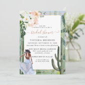 Bohemian Cactus Desert Floral Vrijgezellenfeest In Kaart (Staand voorkant)