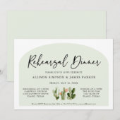 Bohemian Cactus Desert Rehearsal Dinner Invitation Kaart (Voorkant / Achterkant)