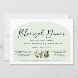 Bohemian Cactus Desert Rehearsal Dinner Invitation Kaart