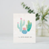 Bohemian Cactus | Ik zal je nooit waarschuwen Briefkaart (Staand voorkant)