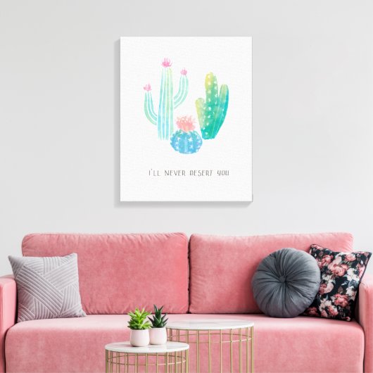Bohemian Cactus | Ik zal je nooit waarschuwen Canvas Afdruk (Insitu (Woonkamer))