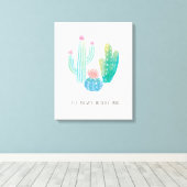 Bohemian Cactus | Ik zal je nooit waarschuwen Canvas Afdruk (Insitu (Houten vloer))