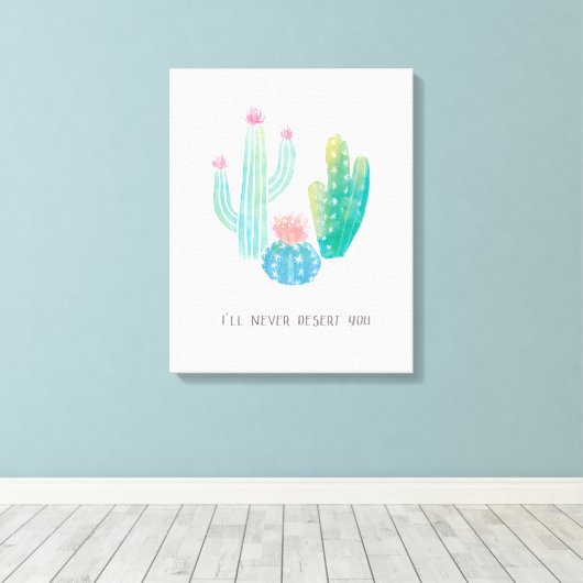 Bohemian Cactus | Ik zal je nooit waarschuwen Canvas Afdruk (Insitu (Houten vloer))