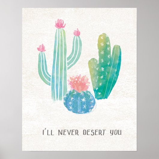 Bohemian Cactus | Ik zal je nooit waarschuwen Poster (Voorkant)