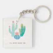 Bohemian Cactus | Ik zal je nooit waarschuwen Sleutelhanger (Achterkant)
