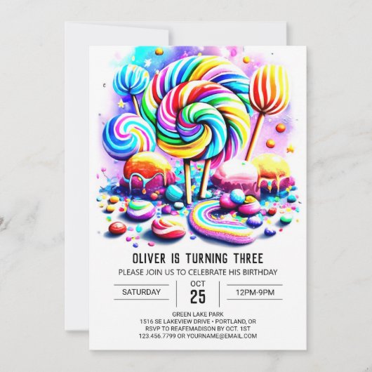 Bohemian Candyland Printable Verjaardag Kaart (Voorkant)