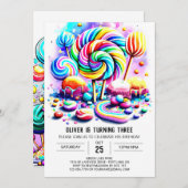 Bohemian Candyland Printable Verjaardag Kaart (Voorkant / Achterkant)