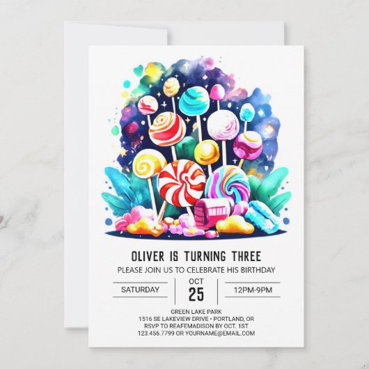 Bohemian Candyland Printable Verjaardag Kaart (Voorkant)