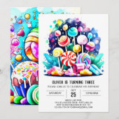 Bohemian Candyland Printable Verjaardag Kaart (Voorkant / Achterkant)