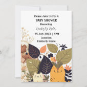 Bohemian Cat Baby shower Kaart (Voorkant)