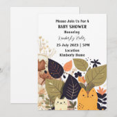 Bohemian Cat Baby shower Kaart (Voorkant / Achterkant)