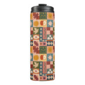 Bohemian Celestial Patchwork with Mystical Symbols Thermosbeker (Voorkant)