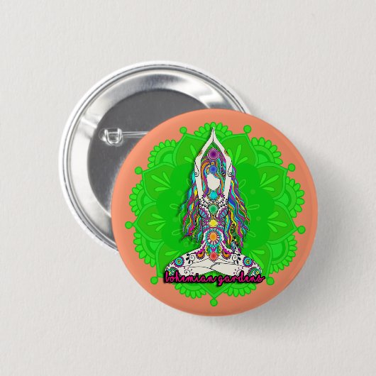Bohemian Chakras | Bohemen Ronde Button 5,7 Cm (Voorkant /achterkant)