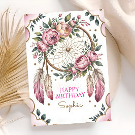 Bohemian Chic Birthday Wishes Kaart