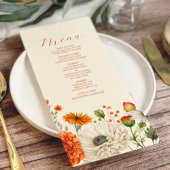 Bohemian Chic Bloemen Terracotta Bruiloft Menu