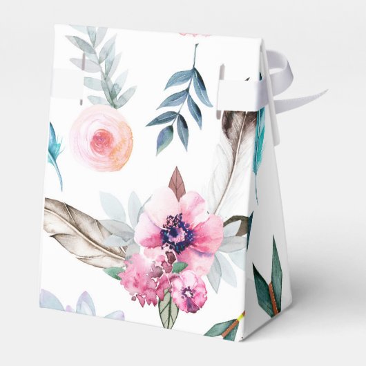 Bohemian Chic Floral Boho Meisje Verjaardagsfeest Bedankdoosjes (Achterkant)