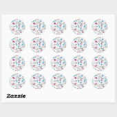 Bohemian Chic Floral Boho Meisjes Verjaardagsfeest Ronde Sticker (Vel)