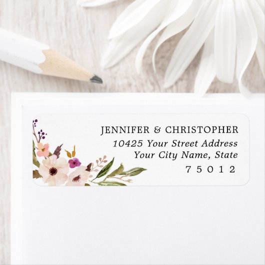 Bohemian Chic Floral Retouradres Labels (Insitu)