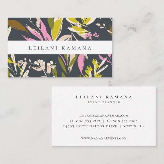 Bohemian Chic Foliage Pattern Visitekaartje (Voorkant / Achterkant)