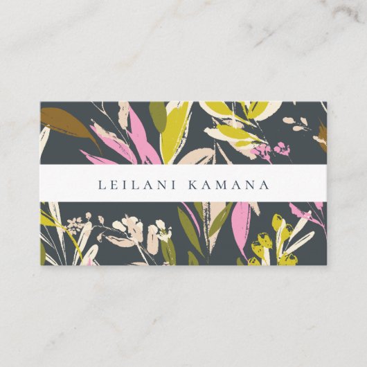 Bohemian Chic Foliage Pattern Visitekaartje (Voorkant)