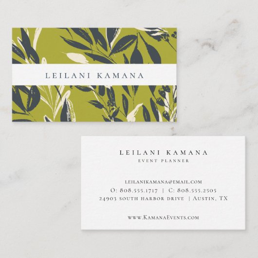 Bohemian Chic Foliage Pattern Visitekaartje (Voorkant / Achterkant)