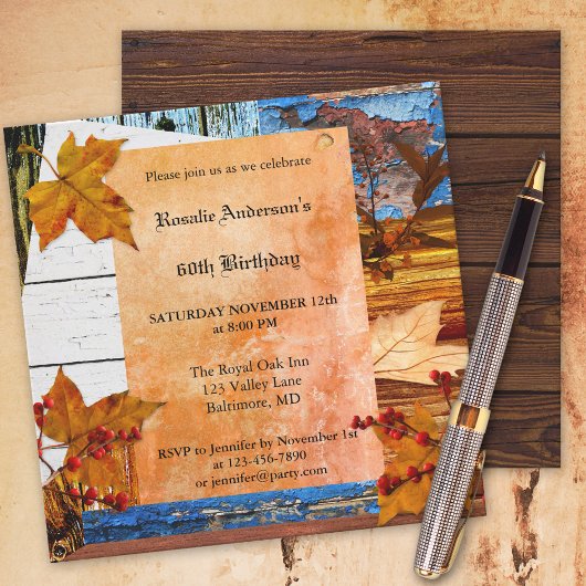 Bohemian Chic Herfst Birthday Party Invitation Kaart