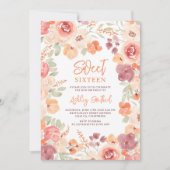 Bohemian chic orange painted fall Sweet 16 Kaart (Voorkant)