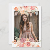 Bohemian chic orange painted fall Sweet 16 Kaart (Achterkant)