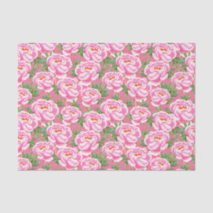 Bohemian Chic Pink Peonies Patroon Tissuepapier