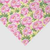 Bohemian Chic Pink Peonies Pattern - Geel Tissuepapier (Detail)