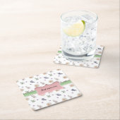 Bohemian Chic Roze Bloemen Boho Zuster GIF Kartonnen Onderzetters (Insitu)