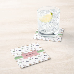 Bohemian Chic Roze Bloemen Boho Zuster GIF Kartonnen Onderzetters